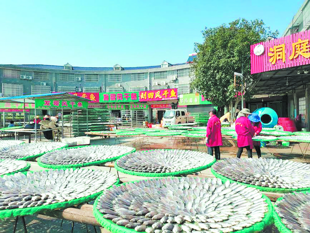 六门闸风干鱼风干晾晒工艺景观.